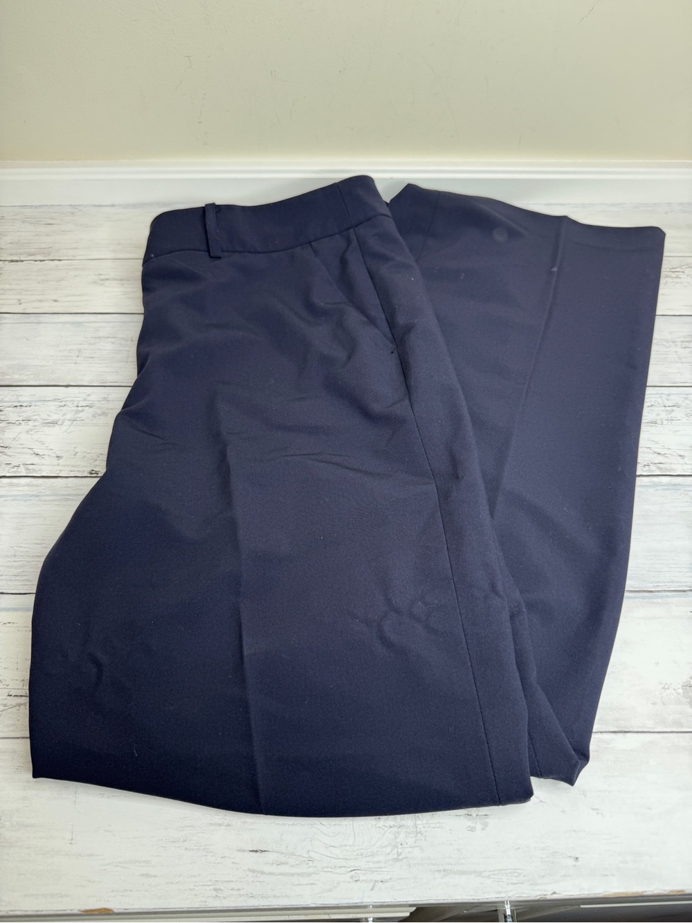 Liz Claiborne Navy Flat-Front Dress Pants